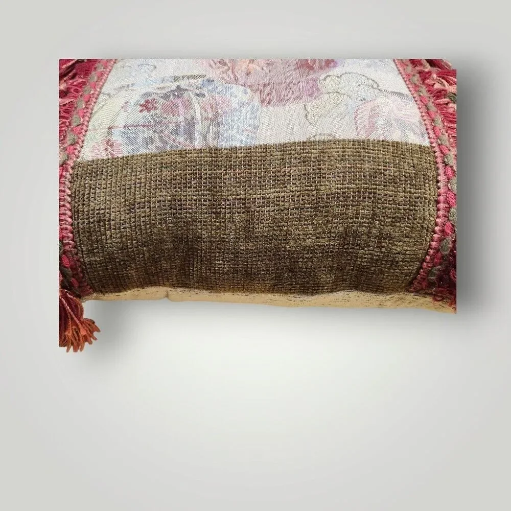 French Tapestry Throw Pillow‎ Appx. 15x15